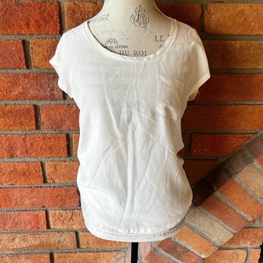 Club Monaco - silk blouse with pocket short sleeve